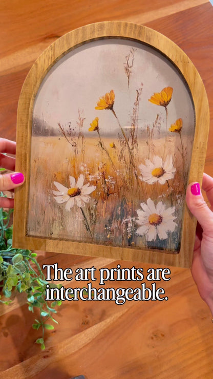 Vintage Neutral Cowboy Hat Framed Arched Print