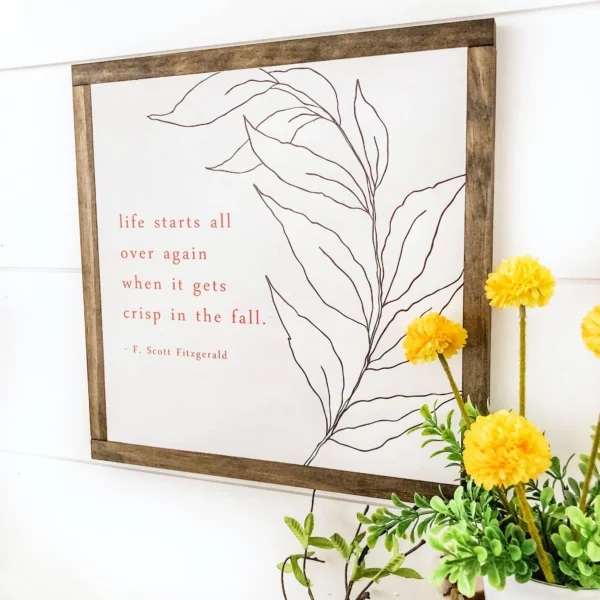 Fall Leaf Inspirational Quote Sign - Image 7