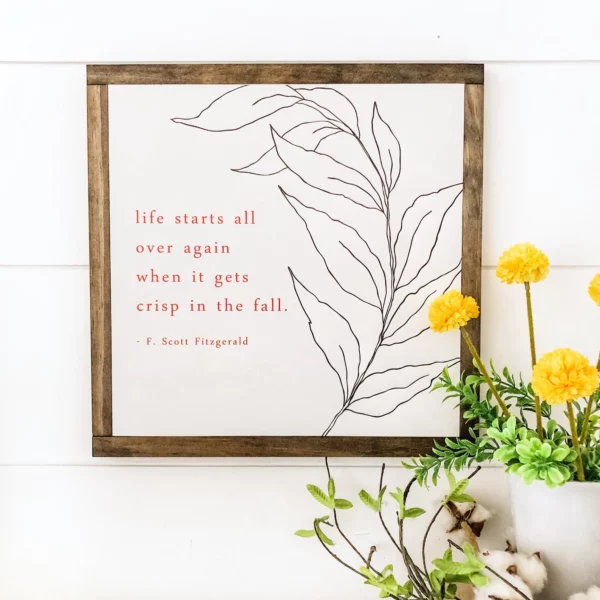 Fall Leaf Inspirational Quote Sign - Image 5