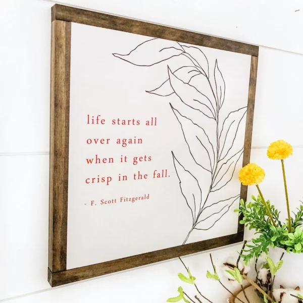 Fall Leaf Inspirational Quote Sign - Image 6