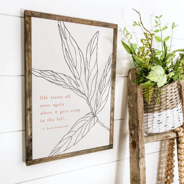 Fall Leaf Inspirational Quote Sign - Image 4