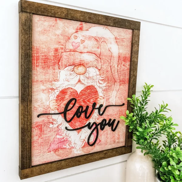 Brushed Valentine Gnome Sign - Image 6