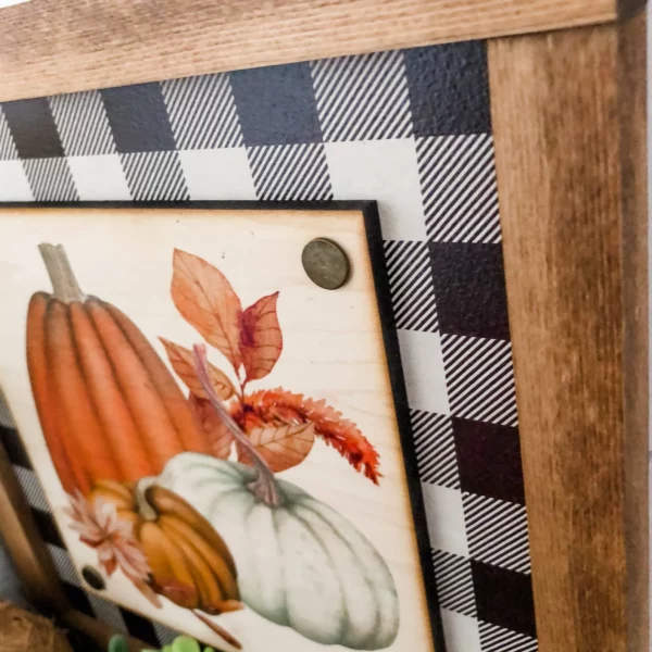 Fall Plaid Pumpkin Sign - Image 3