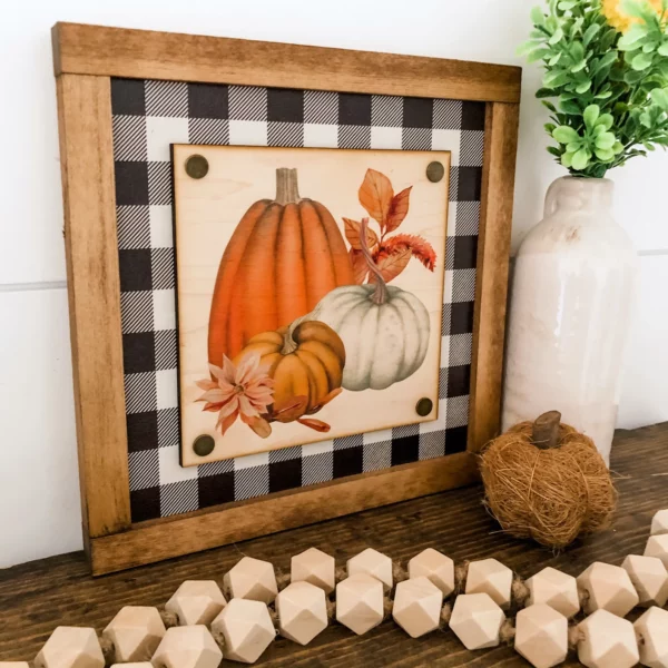 Fall Plaid Pumpkin Sign - Image 5