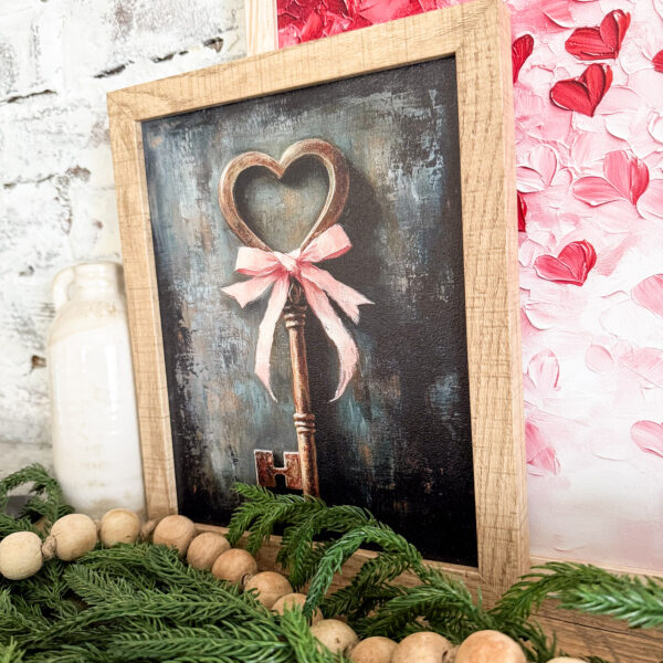 Gold Key-Pink Bow Valentines Day Sign - Image 4