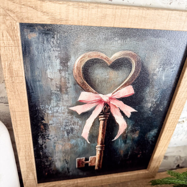 Gold Key-Pink Bow Valentines Day Sign - Image 3