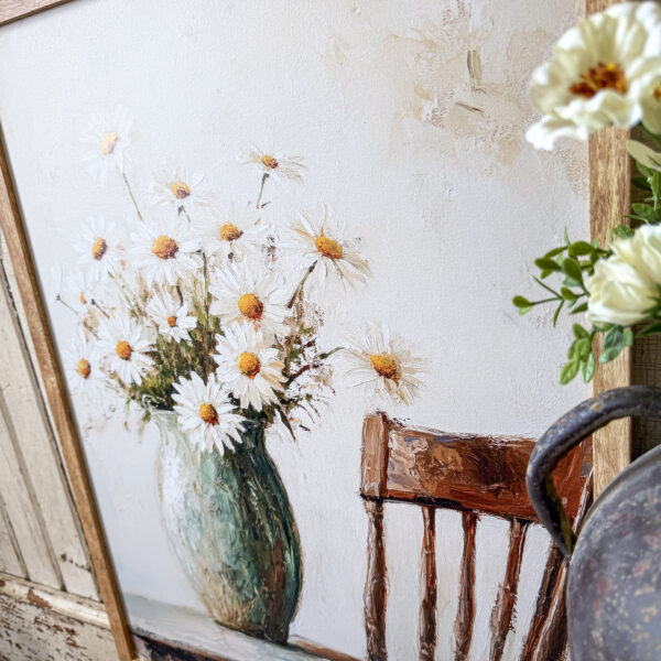 White Daisies in Vase Wall Art Sign - Image 3