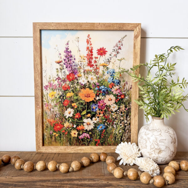 Colorful Summer Wildflowers Wood Sign