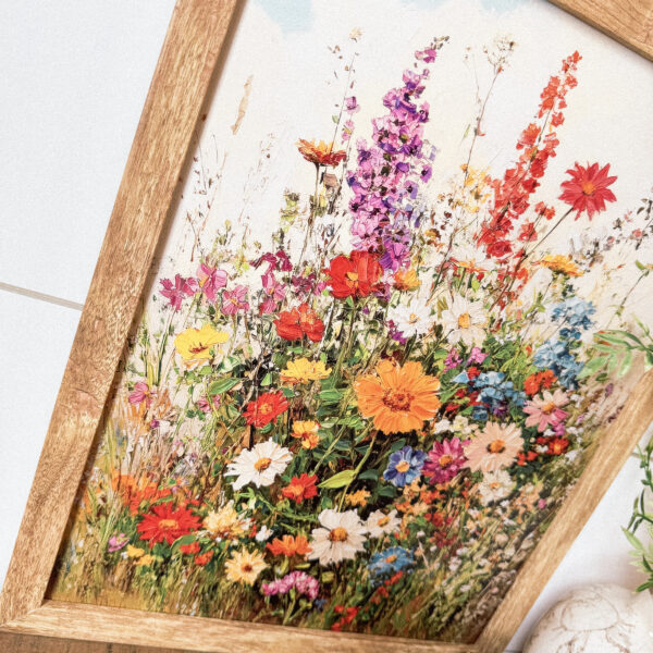 Colorful Summer Wildflowers Wood Sign - Image 3