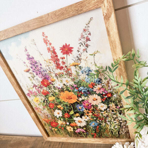 Colorful Summer Wildflowers Wood Sign - Image 5