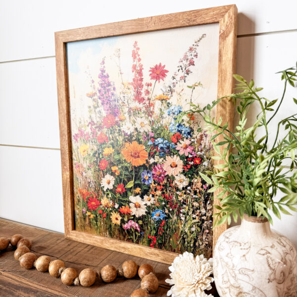 Colorful Summer Wildflowers Wood Sign - Image 2