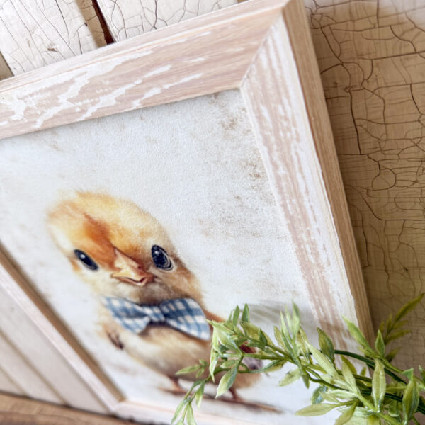 Baby Chick with Blue Bow Tie Wood Sign - Image 5