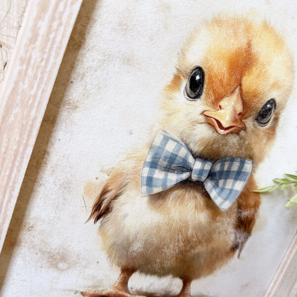 Baby Chick with Blue Bow Tie Wood Sign - Image 6