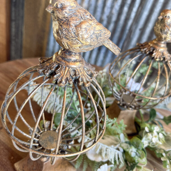Antique Gold Birdcage Finial 10.5" - Image 3