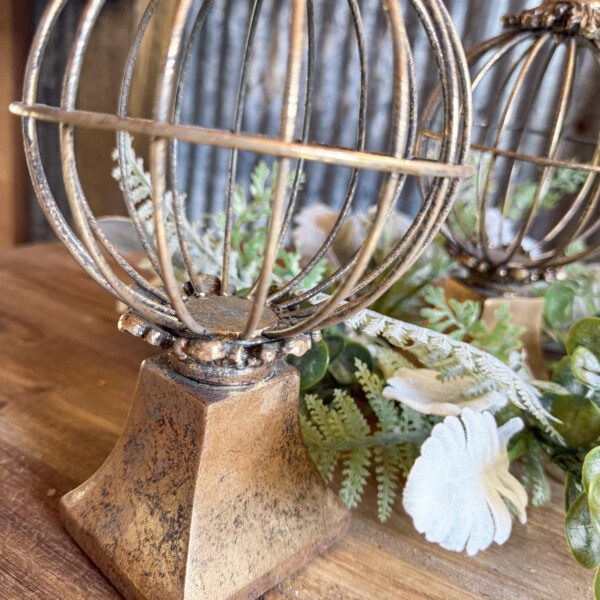 Antique Gold Birdcage Finial 10.5" - Image 2