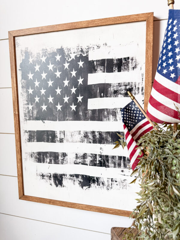 Black/White Vintage Flag Art Print - Image 3