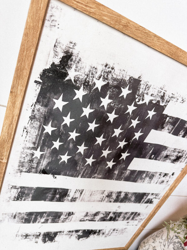 Black/White Vintage Flag Art Print - Image 7