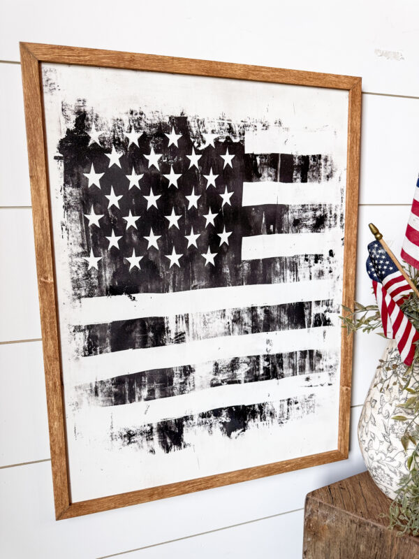 Black/White Vintage Flag Art Print - Image 2