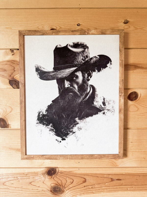 Cowboy Black/White Art Print