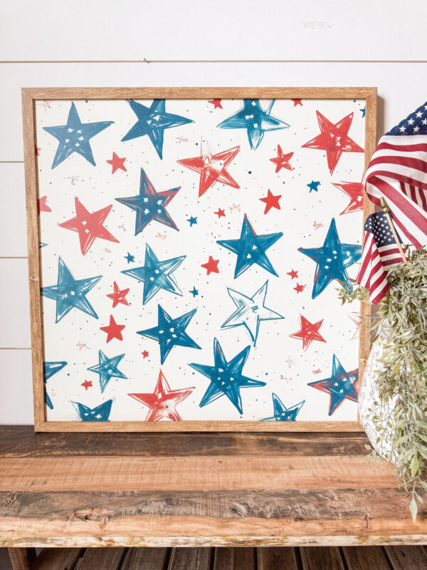 Red, White, Blue Stars Layering Wood Sign