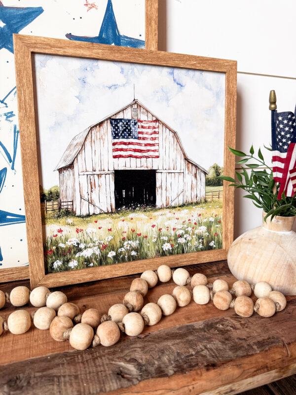 White Barn American Flag Art Print - Image 5