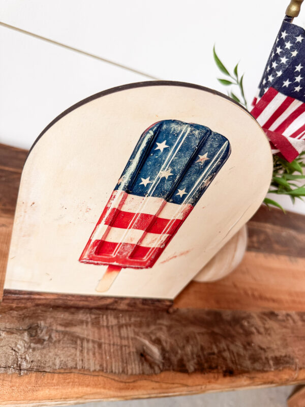 American Flag Popsicle Arched Sign Shelf Sitter - Image 3