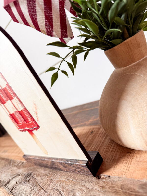 American Flag Popsicle Arched Sign Shelf Sitter - Image 4